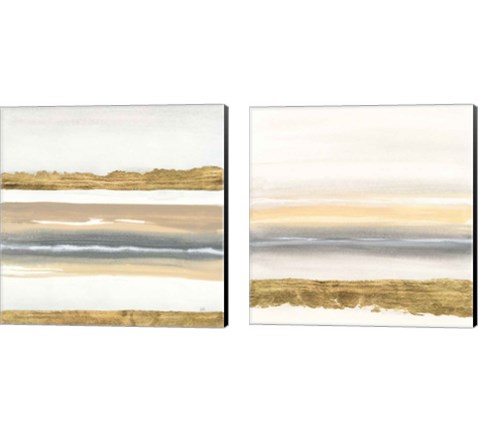 Gold and Gray Sand 2 Piece Canvas Print Set by Chris Paschke