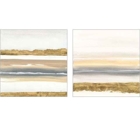 Gold and Gray Sand 2 Piece Art Print Set by Chris Paschke