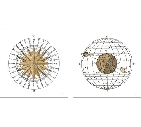Solar Globe 2 Piece Art Print Set by Sue Schlabach