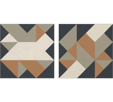 Triangles Highland 2 Piece Art Print Set by Mike Schick