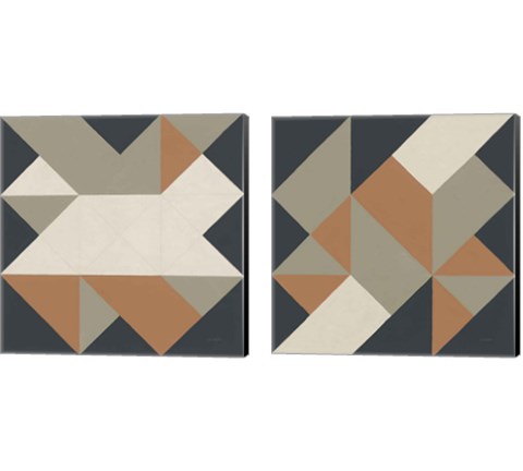 Triangles Highland 2 Piece Canvas Print Set by Mike Schick