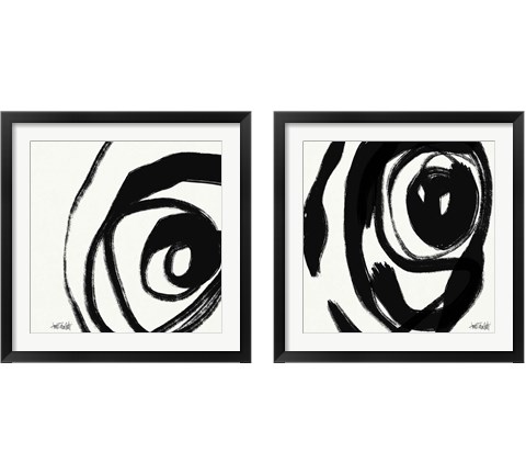 Black and White Abstract 2 Piece Framed Art Print Set by Anne Tavoletti