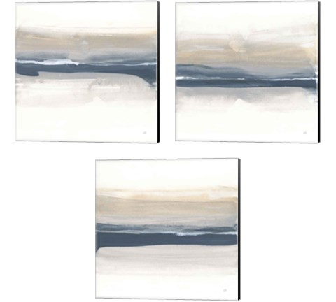 Tonal Blue Gray 3 Piece Canvas Print Set by Chris Paschke