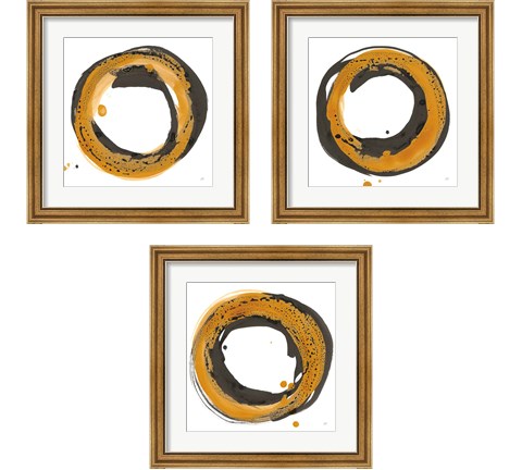 Amber Enso 3 Piece Framed Art Print Set by Chris Paschke