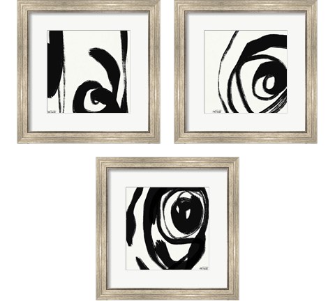 Black and White Abstract 3 Piece Framed Art Print Set by Anne Tavoletti