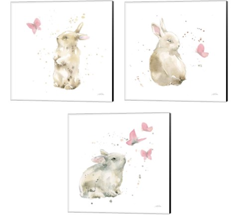 Dreaming Bunny 3 Piece Canvas Print Set by Katrina Pete