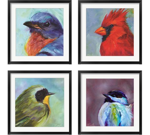 Field Birds 4 Piece Framed Art Print Set by Kim Smith