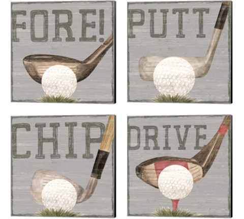 Golf Days 4 Piece Canvas Print Set by Tara Reed