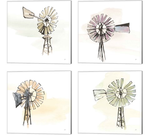 Windmill  4 Piece Canvas Print Set by Chris Paschke