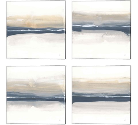Tonal Blue Gray 4 Piece Canvas Print Set by Chris Paschke