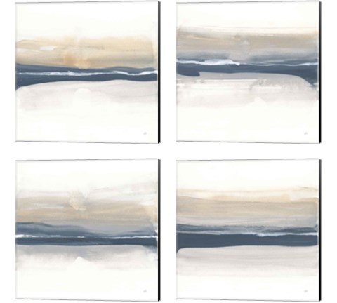 Tonal Blue Gray 4 Piece Canvas Print Set by Chris Paschke