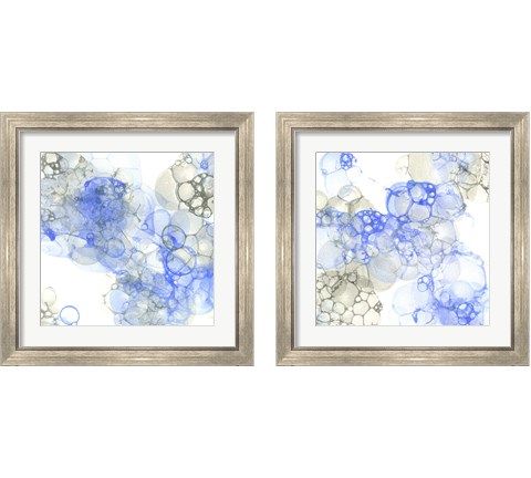 Bubble Square Blue & Grey 2 Piece Framed Art Print Set by Kelsey Wilson