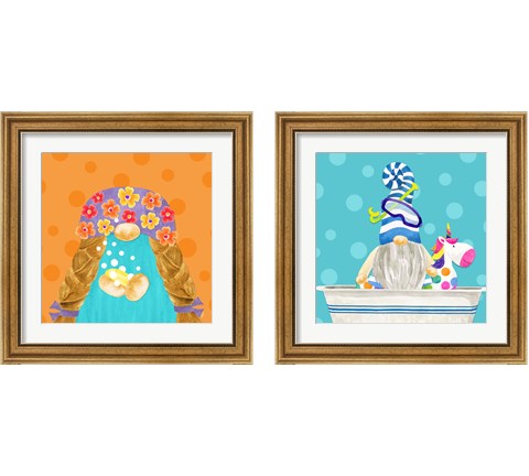 Bathroom Gnomes 2 Piece Framed Art Print Set by Tara Reed