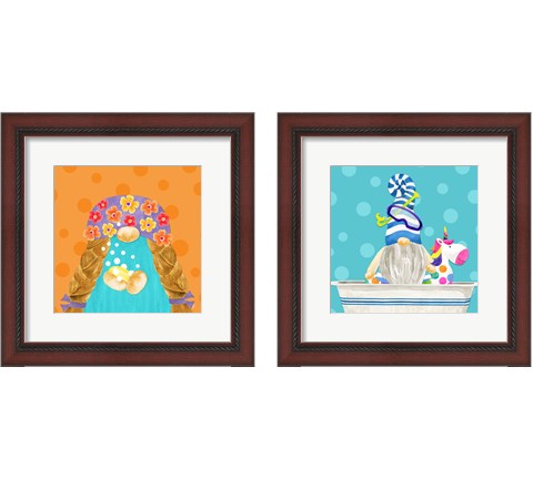 Bathroom Gnomes 2 Piece Framed Art Print Set by Tara Reed