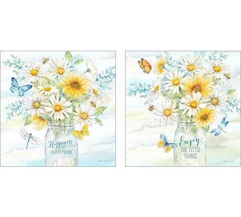 Daisy Days 2 Piece Art Print Set by Cynthia Coulter