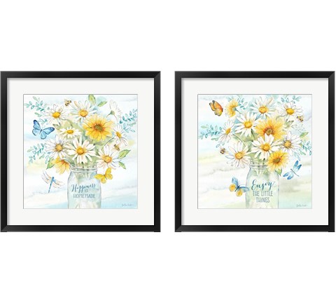 Daisy Days 2 Piece Framed Art Print Set by Cynthia Coulter