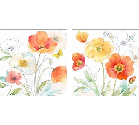 Happy Poppies 2 Piece Art Print Set by Cynthia Coulter