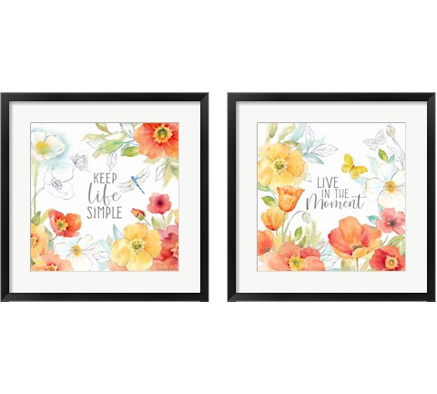 Happy Poppies 2 Piece Framed Art Print Set by Cynthia Coulter