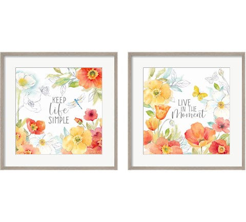 Happy Poppies 2 Piece Framed Art Print Set by Cynthia Coulter