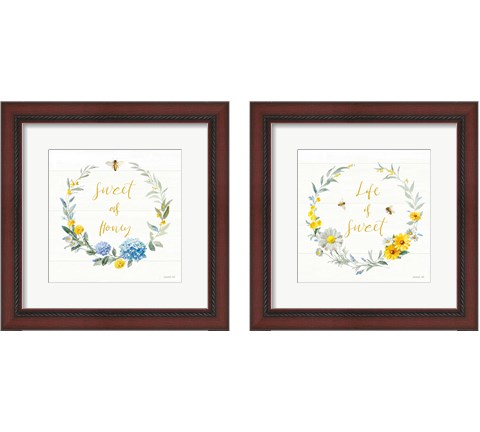 Bees and Blooms 2 Piece Framed Art Print Set by Danhui Nai