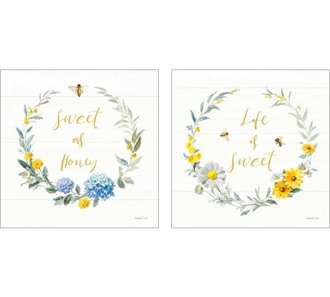 Bees and Blooms 2 Piece Art Print Set by Danhui Nai