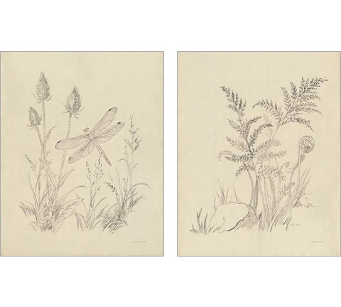 Vintage Nature Sketchbook 2 Piece Art Print Set by Danhui Nai