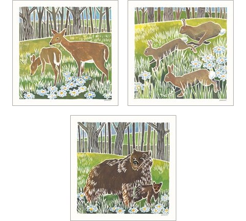 Wild Woodland 3 Piece Art Print Set by Kathrine Lovell