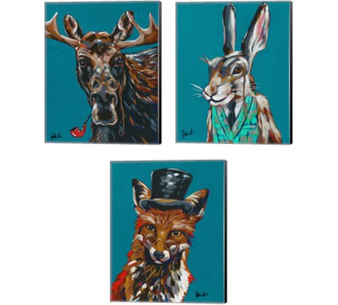 Spy Animals 3 Piece Canvas Print Set by Jodi Augustine