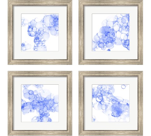 Bubble Square Blue 4 Piece Framed Art Print Set by Kelsey Wilson