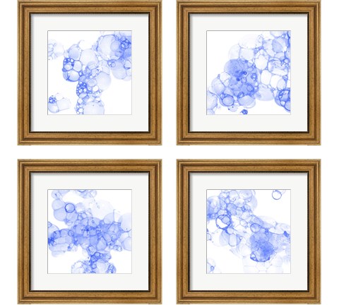 Bubble Square Blue 4 Piece Framed Art Print Set by Kelsey Wilson