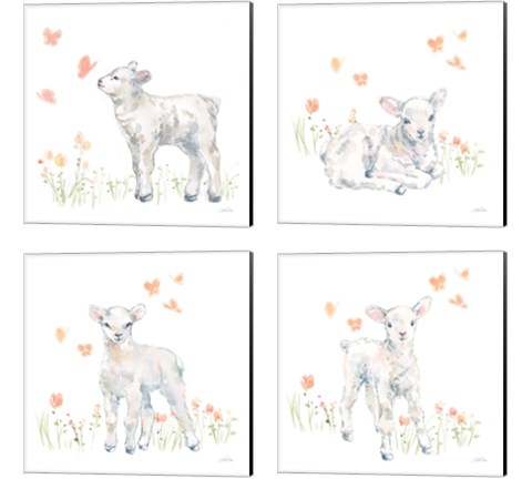 Spring Lambs 4 Piece Canvas Print Set by Katrina Pete