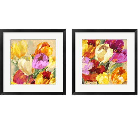 Colorful Tulips 2 Piece Framed Art Print Set by Jim Stone
