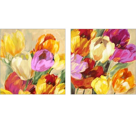 Colorful Tulips 2 Piece Art Print Set by Jim Stone