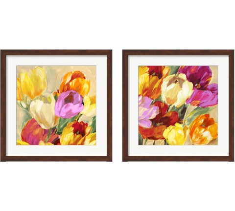 Colorful Tulips 2 Piece Framed Art Print Set by Jim Stone