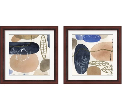Leaves and Stones 2 Piece Framed Art Print Set by Laura Horn
