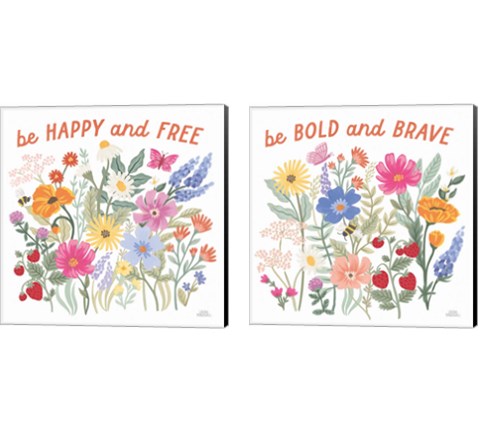 Wild Meadow 2 Piece Canvas Print Set by Laura Marshall