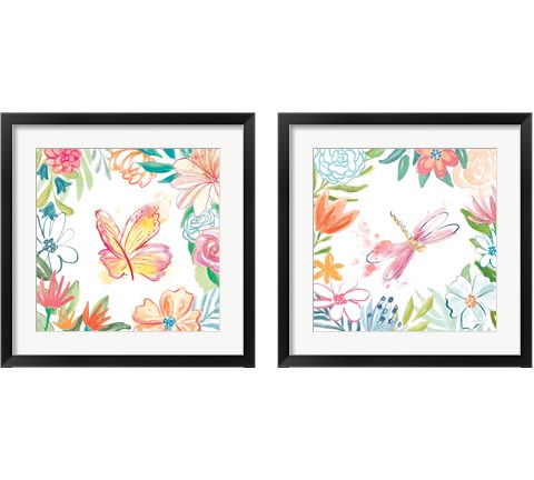 Flower Fun 2 Piece Framed Art Print Set by Mary Urban