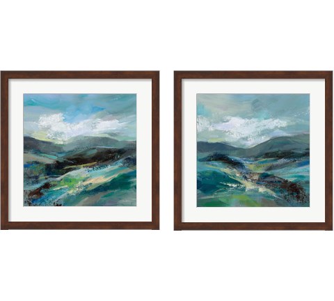 Turquoise Slopes 2 Piece Framed Art Print Set by Silvia Vassileva
