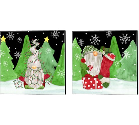 Gnome for Christmas 2 Piece Canvas Print Set by Tara Reed