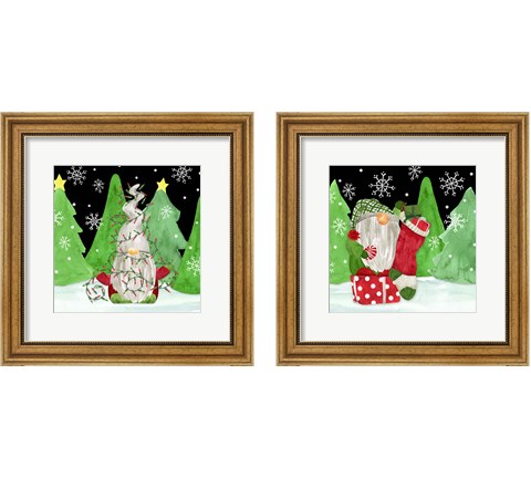 Gnome for Christmas 2 Piece Framed Art Print Set by Tara Reed