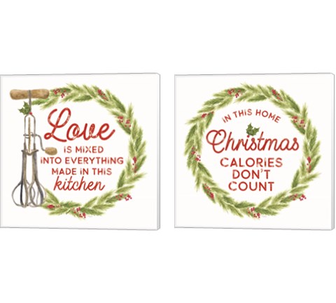Home Cooked Christmas 2 Piece Canvas Print Set by Tara Reed