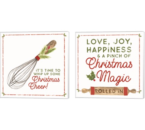 Home Cooked Christmas 2 Piece Canvas Print Set by Tara Reed