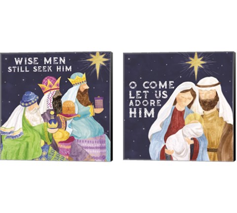 Come Let Us Adore Him 2 Piece Canvas Print Set by Tara Reed