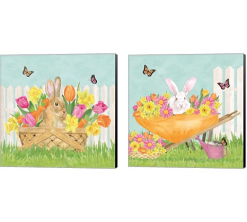 Hoppy Spring 2 Piece Canvas Print Set by Tara Reed