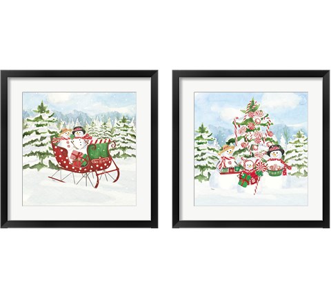 Peppermint Holiday 2 Piece Framed Art Print Set by Tara Reed