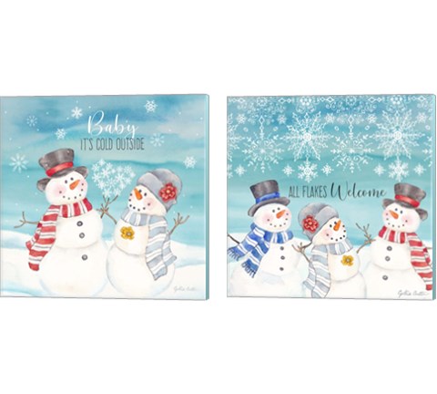 Snow Lace 2 Piece Canvas Print Set by Cynthia Coulter