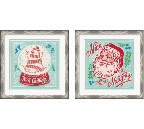 Naughty and Nice 2 Piece Framed Art Print Set by Janelle Penner
