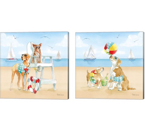 Summer Fun at the Beach 2 Piece Canvas Print Set by Beth Grove