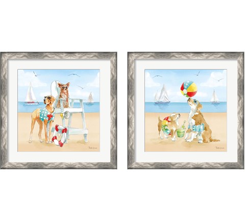 Summer Fun at the Beach 2 Piece Framed Art Print Set by Beth Grove