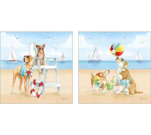 Summer Fun at the Beach 2 Piece Art Print Set by Beth Grove